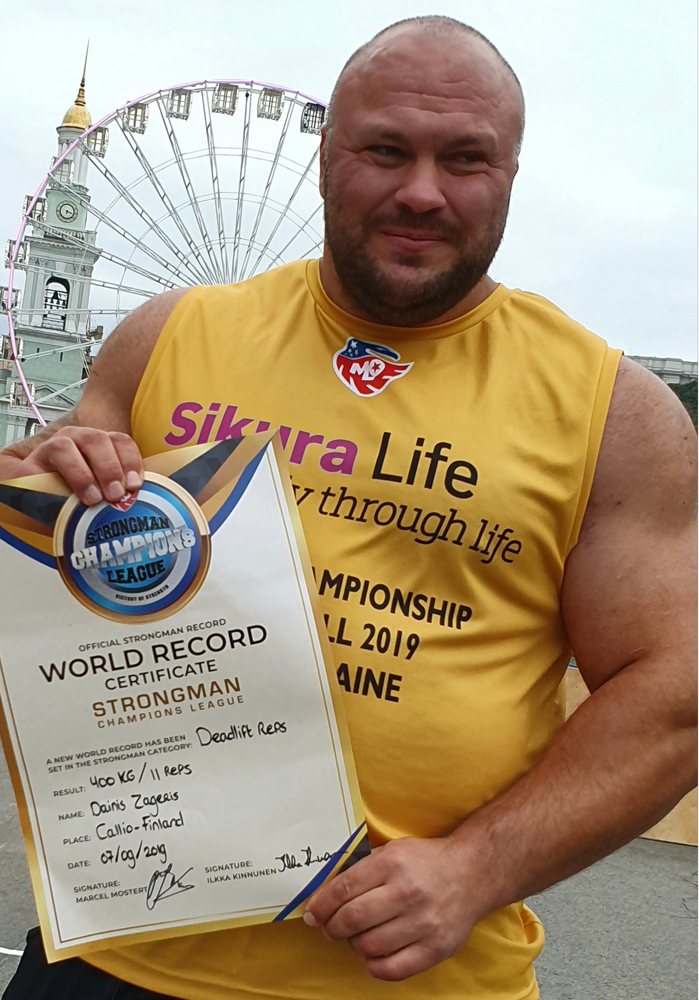 Strongman Champions League - World Record Weight for height 26 Kg